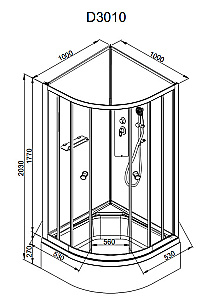 Душевая кабина AvaCan D Серия D3010 N 100х100 без крыши купить в интернет-магазине Sanbest