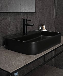 Раковина накладная Gid Geometrico 60 Bm9660 53376 черная матовая купить в интернет-магазине Sanbest
