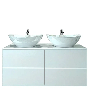 Тумба с раковиной Orange Otto Ot-130TuMDF 130 белая для ванной в интернет-магазине Sanbest