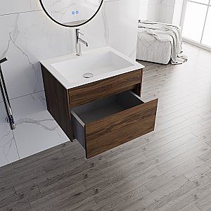 Тумба с раковиной Vincea Chiara 60 VMC-2C600CO/VCB-13600W тёмный дуб/раковина белая для ванной в интернет-магазине Sanbest