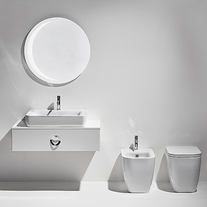 Унитаз приставной SIMAS Henges HE01bi безободковый, белый купить в интернет-магазине Sanbest