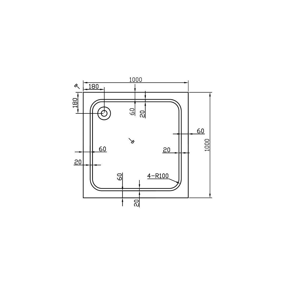 Душевой поддон Vincea VST-2AS-1010 100x100 купить в интернет-магазине Sanbest