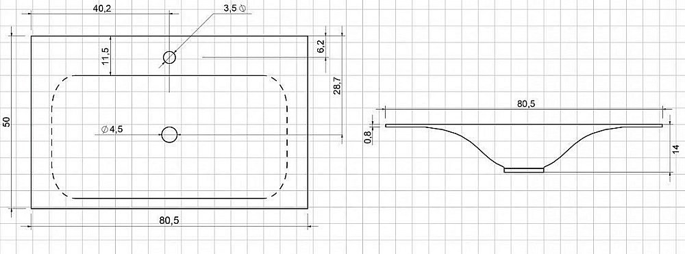Тумба с раковиной Vincea FINE 80 белая для ванной в интернет-магазине Sanbest