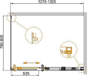 Душевой уголок Cezares Duet Soft-M 130х80 DUET SOFT-M-AH-1-130/80-C-Cr стекло прозрачное/профиль хром купить в интернет-магазине Sanbest