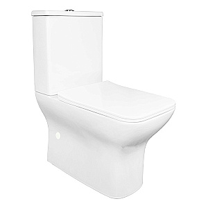 Унитаз напольный Azario Fresco AZ-8302 белый, безободковый, с бачком, с крышкой микролифт купить в интернет-магазине Sanbest