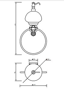 Диспенсер Migliore Cristalia ML.CRS-60.226.BR стекло с декором/бронза-swarovski купить в интернет-магазине сантехники Sanbest