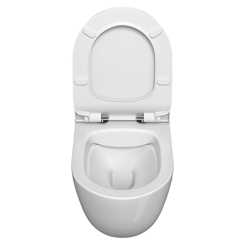 Унитаз подвесной VitrA Mia Round 9873B003-7205 с инсталляцией, с сиденьем микролифт, безободковый, белый купить в интернет-магазине Sanbest