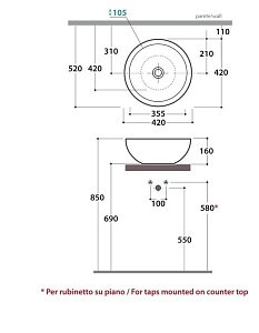 Раковина GLOBO Forty3 SC042.BI*0 40 купить в интернет-магазине Sanbest