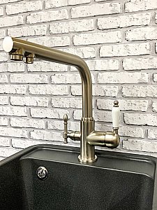 Смеситель для кухни Milacio Castellon Ceramic MC.512.SN сатин купить в интернет-магазине сантехники Sanbest