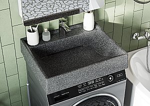 Раковина на стиральную машину Акватон Рейн 60 1A72103KRW210 графит купить в интернет-магазине Sanbest