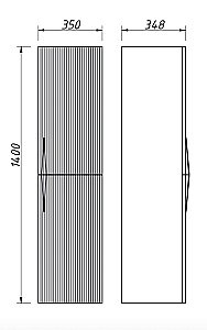 Пенал Caprigo Novara 35 Зеленый правый для ванной в интернет-магазине сантехники Sanbest