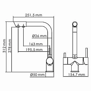 Смеситель для кухни WasserKRAFT A8387 матовое золото купить в интернет-магазине сантехники Sanbest