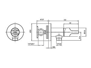 Гигиенический душ Bossini Paloma Flat E34001B.030 хром купить в интернет-магазине сантехники Sanbest