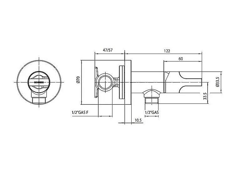 Гигиенический душ Bossini Paloma Flat E34001B.030 хром купить в интернет-магазине сантехники Sanbest