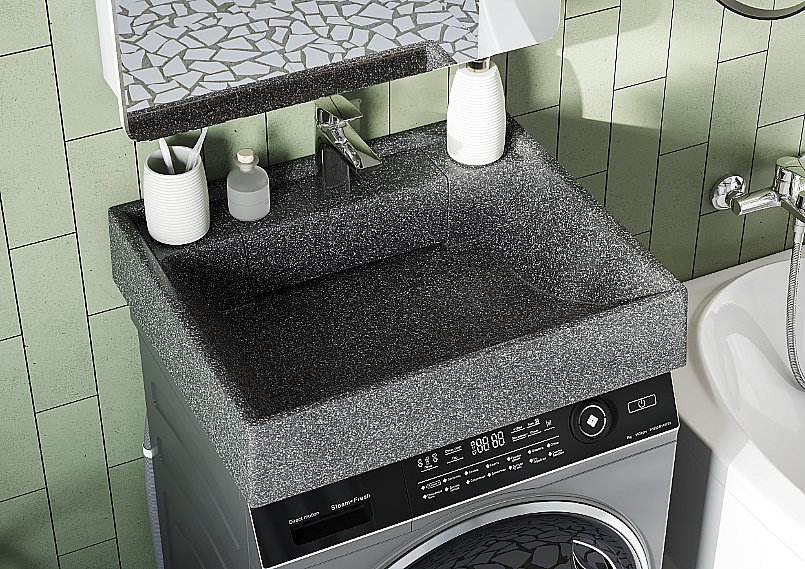 Раковина на стиральную машину Акватон Рейн 60 1A72103KRW210 графит купить в интернет-магазине Sanbest