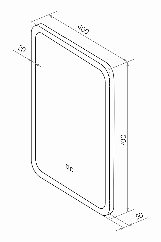 Зеркало Misty Мирах 40 МИР-02-40/70-14 белое в ванную от интернет-магазине сантехники Sanbest