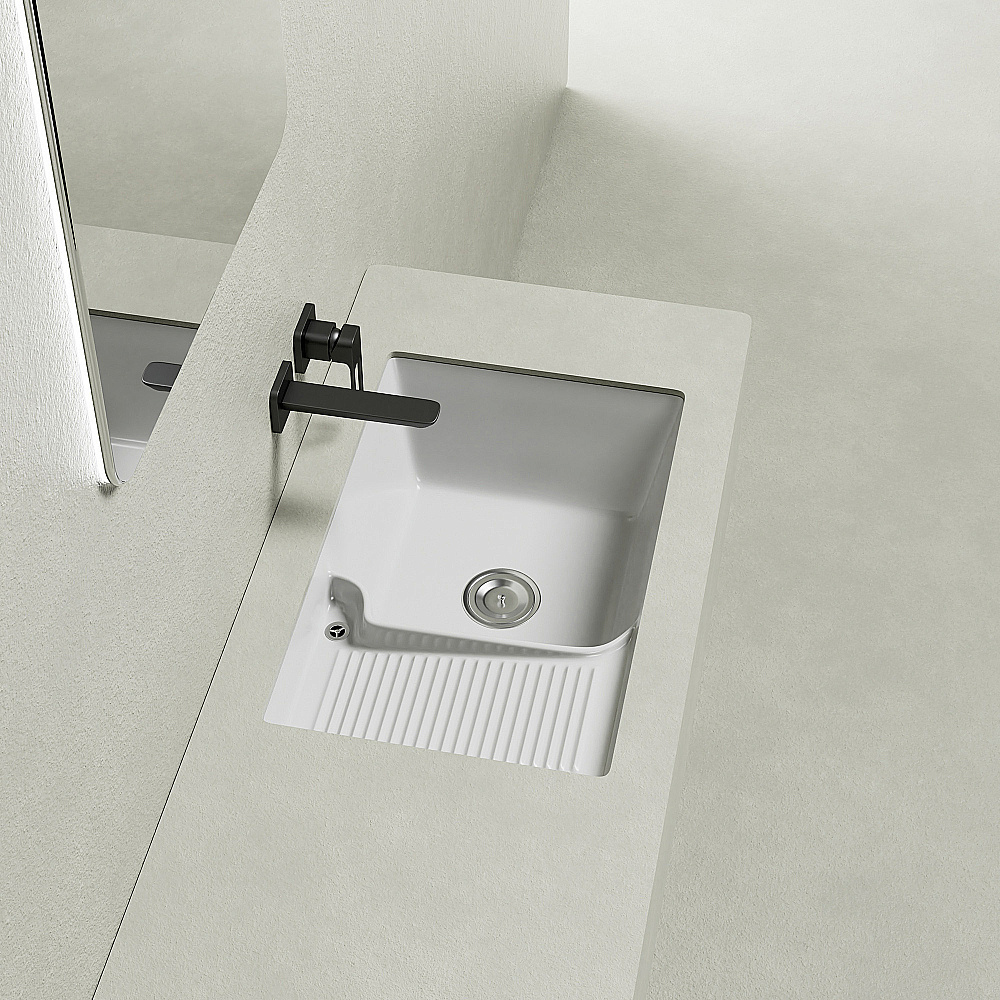Раковина Abber Rechteck AC2225L белая купить в интернет-магазине Sanbest
