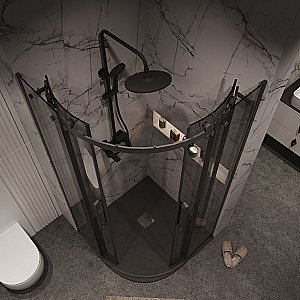 Душевой уголок Grossman Classic 301.K33.04.9090.21.10 90x90 стекло тонированное/профиль черный матовый купить в интернет-магазине Sanbest