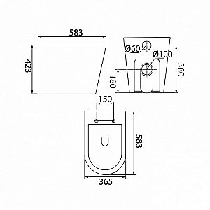 Унитаз приставной IDDIS Calipso Rimless CALRDSEi26 безободковый, с крышкой микролифт купить в интернет-магазине Sanbest