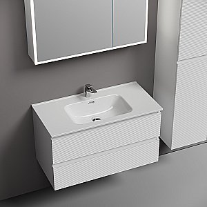 Тумба с раковиной Sancos Folk 90 FL90W белая матовая для ванной в интернет-магазине Sanbest