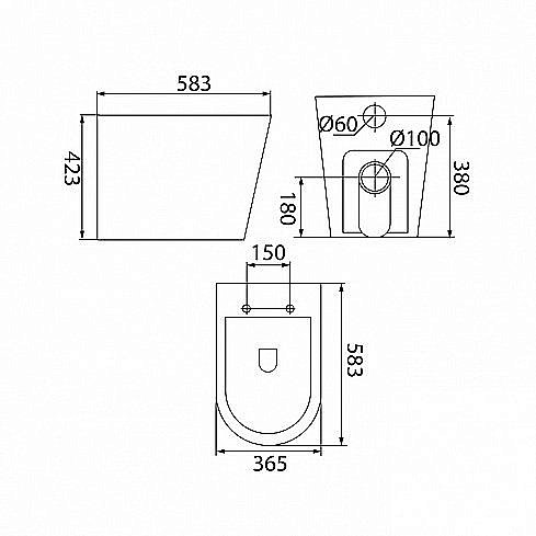 Унитаз приставной IDDIS Calipso Rimless CALRDSEi26 безободковый, с крышкой микролифт купить в интернет-магазине Sanbest