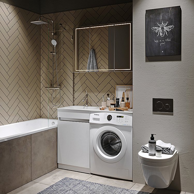 Зеркальный шкаф Aqwella Simplex 120 SLX0412 серый купить в интернет-магазине сантехники Sanbest