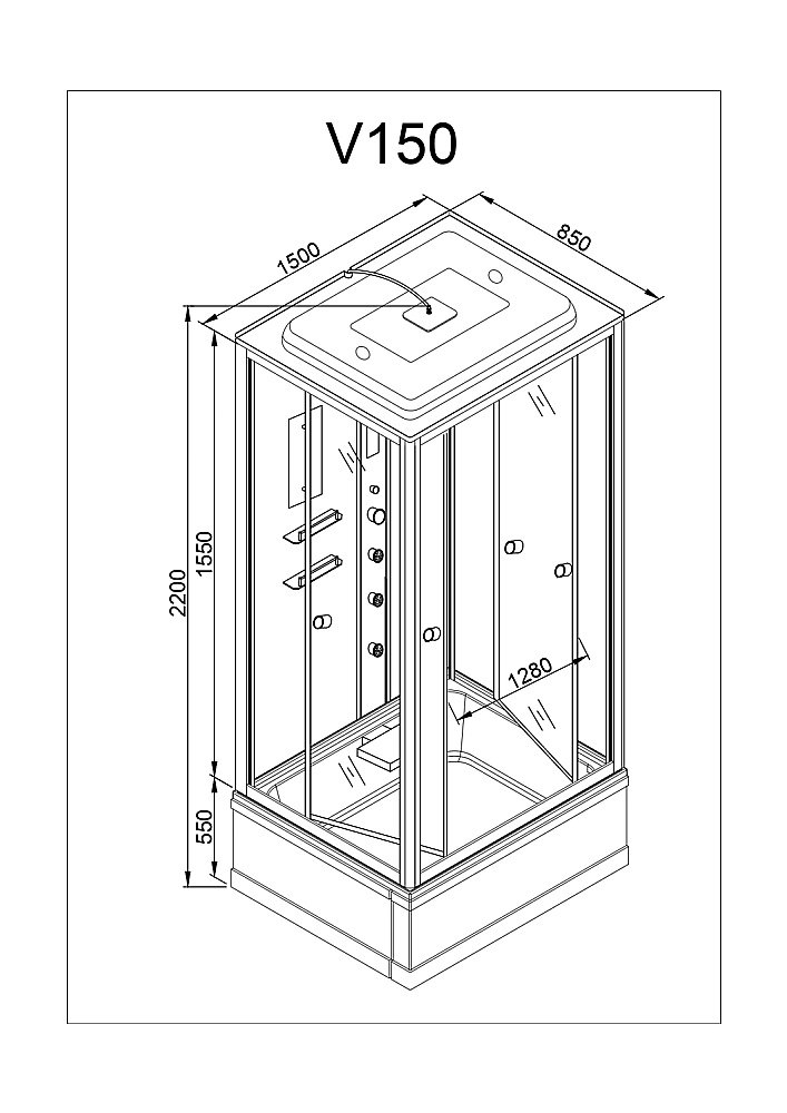 Душевая кабина DTO V150 150х85 купить в интернет-магазине Sanbest
