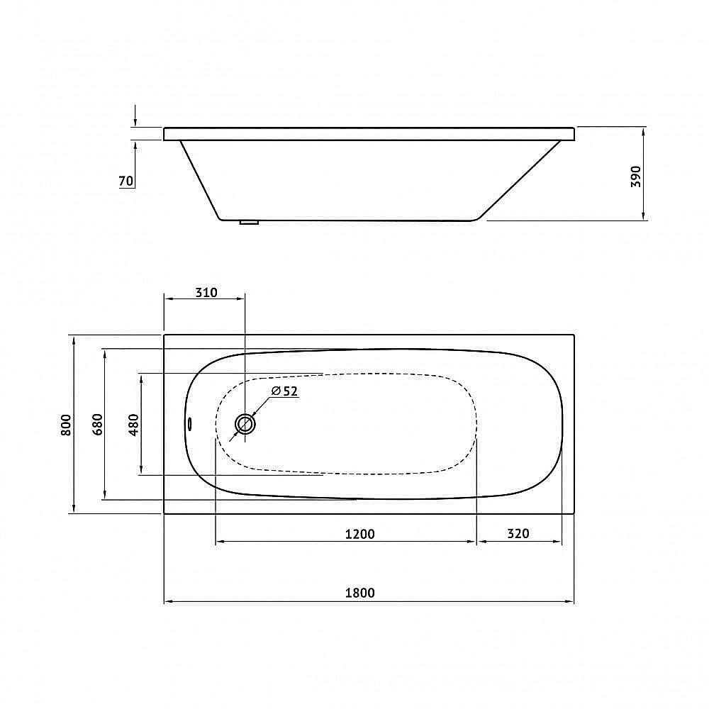 Ванна акриловая Berges NELU 050021 180х80 купить в интернет-магазине Sanbest
