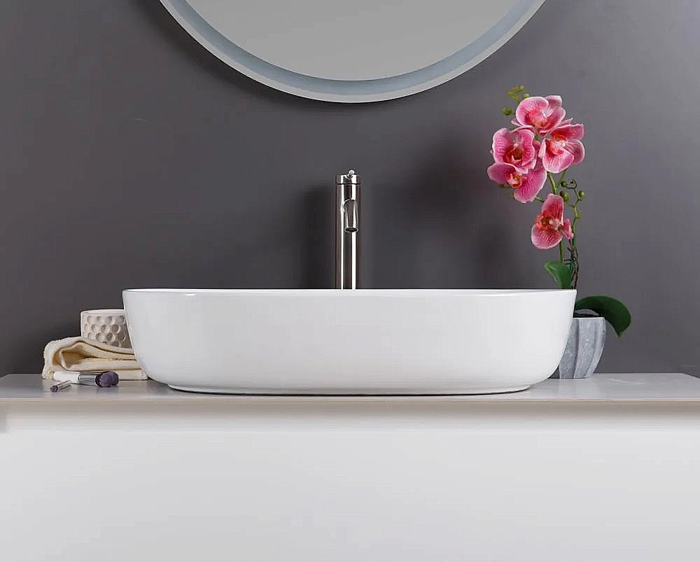 Раковина накладная Belbagno 61 BB1348 белая купить в интернет-магазине Sanbest