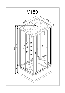 Душевая кабина Deto V150 150х85 купить в интернет-магазине Sanbest