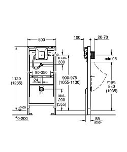 Инсталляция для писсуара Grohe Rapid SL 38786001 купить в интернет-магазине сантехники Sanbest