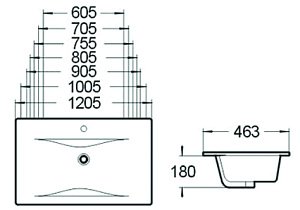 Раковина SantiLine 70,5 SL-2110 70 белая купить в интернет-магазине Sanbest