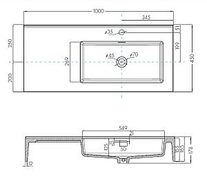 Раковина Акватон Квадро Про 100 1A733231QA01R белая купить в интернет-магазине Sanbest