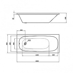 Ванна акриловая Berges NELU 050021 180х80 купить в интернет-магазине Sanbest