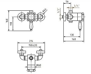 Смеситель для душа Migliore King 31488 золото купить в интернет-магазине сантехники Sanbest