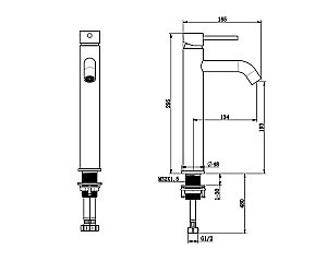 Смеситель для раковины Bronze de Luxe Scandi 1452C хром купить в интернет-магазине сантехники Sanbest