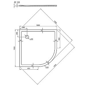 Душевой поддон Акватон Калифорния М 100х100 1A740136CA010 белый купить в интернет-магазине Sanbest