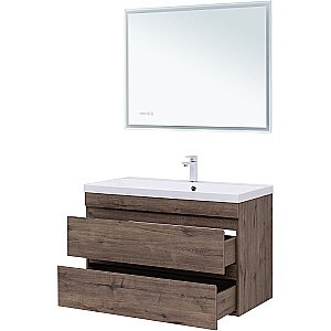 Тумба с раковиной Aquanet Нота new 100 334194 дуб веллингтон табак для ванной в интернет-магазине Sanbest