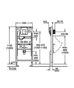Инсталляция для писсуара Grohe Rapid SL 38786001 купить в интернет-магазине сантехники Sanbest