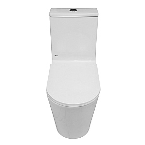 Унитаз моноблок Azario Eagle AZ-80673 белый, безободковый, с крышкой микролифт, слив торнадо купить в интернет-магазине Sanbest