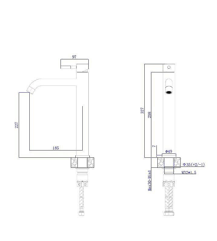 Смеситель для раковины Rush Melos SUS1101-12Grey графит купить в интернет-магазине сантехники Sanbest