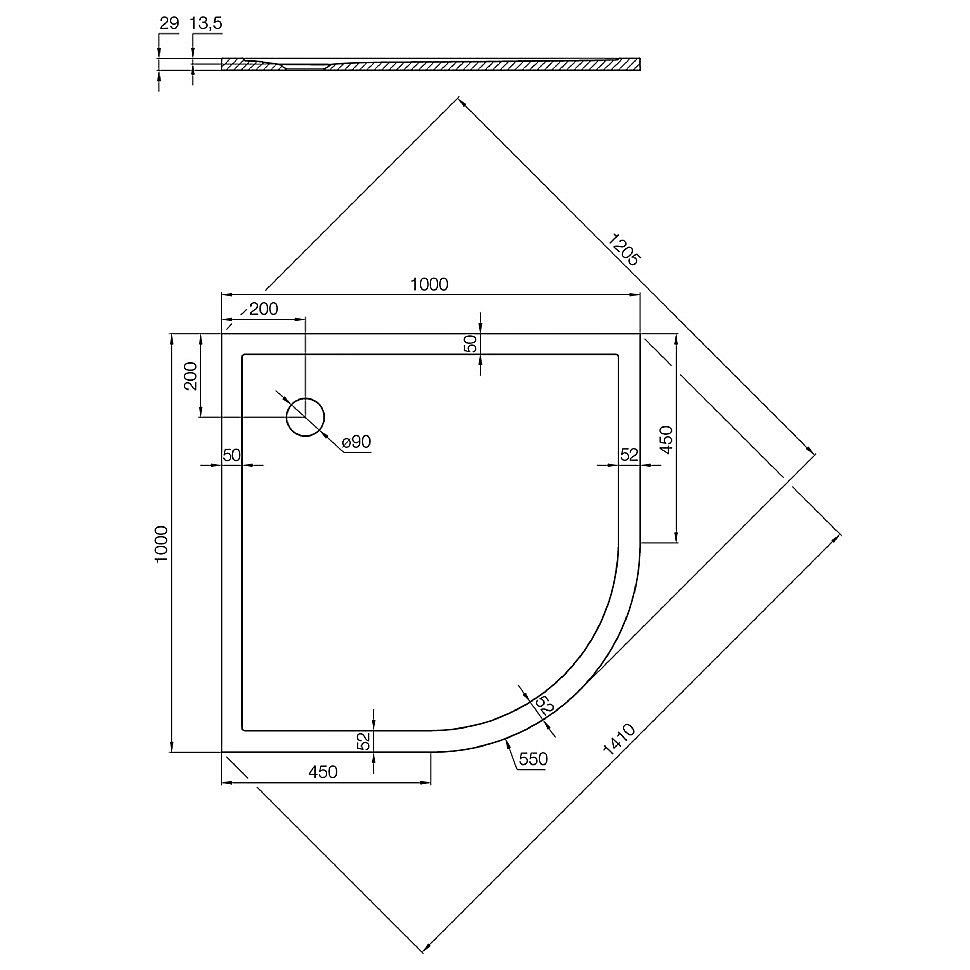 Душевой поддон Акватон Калифорния М 100х100 1A740136CA010 белый купить в интернет-магазине Sanbest