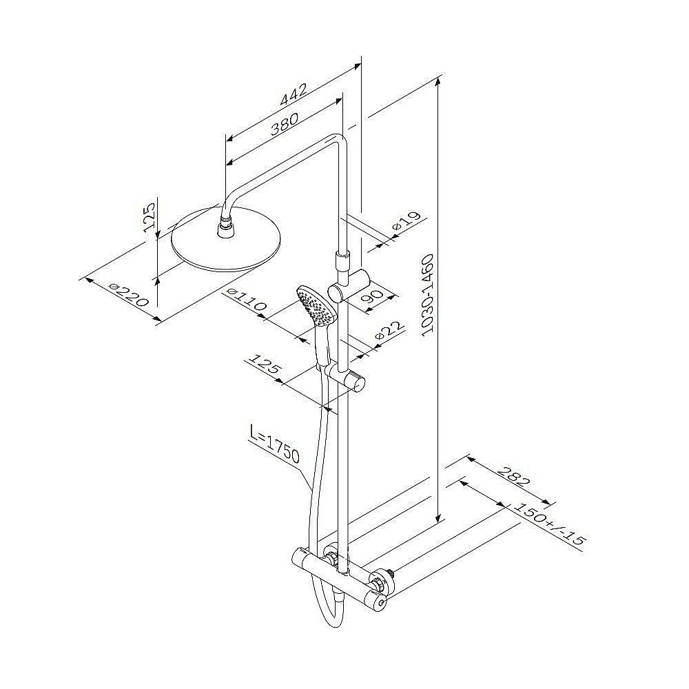 Душевая система AM.PM Gem F0790410 купить в интернет-магазине сантехники Sanbest
