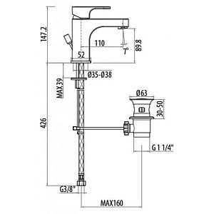 Смеситель для раковины Gattoni H2Omix1000 1041/10 купить в интернет-магазине сантехники Sanbest