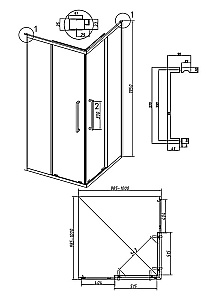 Душевой уголок Grossman Cosmo 100х100 300.K33.02.1010.32.00 стекло прозрачное/профиль золото брашированное купить в интернет-магазине Sanbest