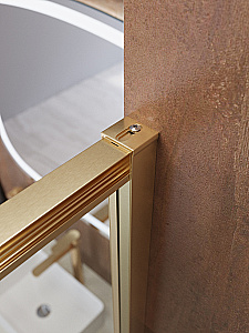 Душевая дверь Cezares LUX 120 B-FS-11-120-C-BORO стекло прозрачное/профиль брашированное золото купить в интернет-магазине Sanbest