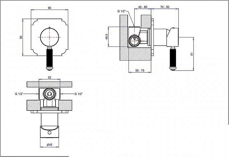 Смеситель для душа Cezares OLIMP-DIM2-01-L хром купить в интернет-магазине сантехники Sanbest