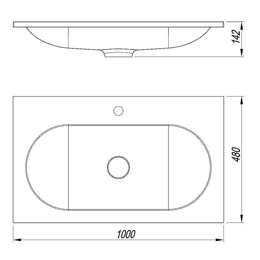 Раковина Vincea VCB-4H100G  100 серый шёлк купить в интернет-магазине Sanbest