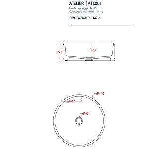 Раковина Artceram ATELIER ATL001 44 matera бежевая купить в интернет-магазине Sanbest