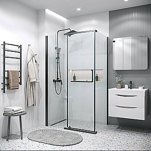 Душевой уголок Grossman Pragma 120х100 120.K33.03.1210.21.00 стекло прозрачное/профиль черный матовый купить в интернет-магазине Sanbest